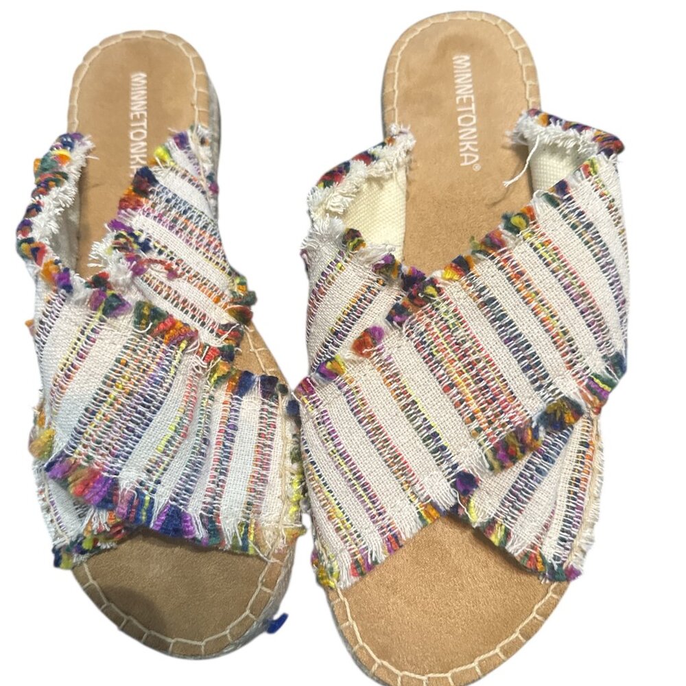 Minnetonka Espadrille Slide Neutral Base Color - NWOB - Size 8 - Women's